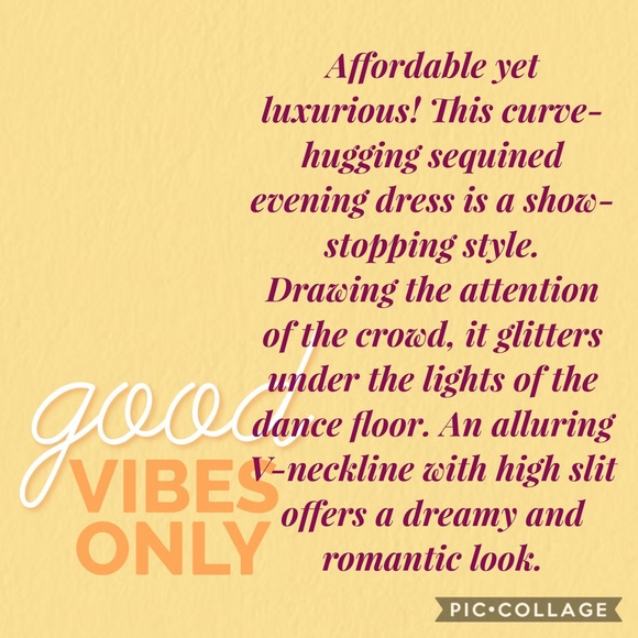 Sold 🎈Sequined open front low plunge gown gold size M - Picture 12 of 17